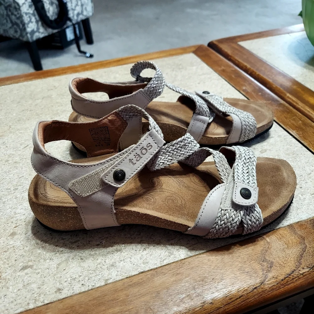 Taos Trulie Women’s Beige Braided Comfort Sandals - Picture 3 of 8